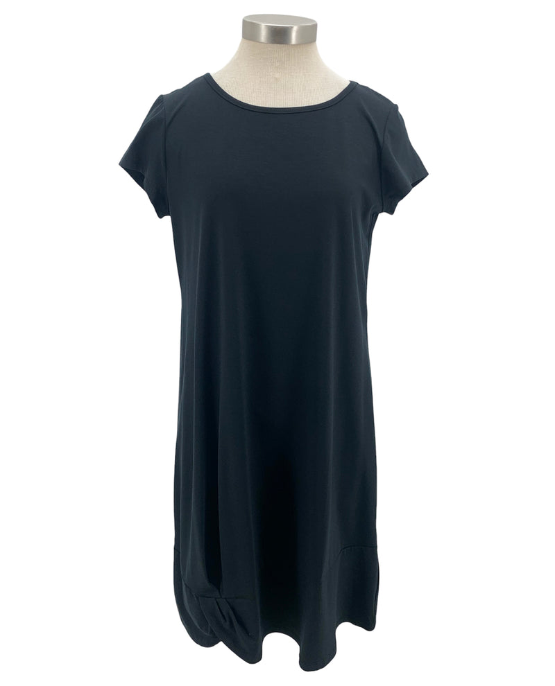 PURE ESSENCE 210-5042 BAMBOO TWIST HEM DRESS Black