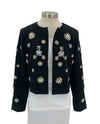 AZI LINED BOLERO JACKET Z12840 WITH STONES & PEARLS black