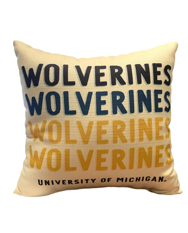 LITTLE BIRDIE MICH0020 WOLVERINES GRADIENT PILLOW