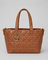 QUILTED DESIGNER INSPIRED TOTE BAG 5147 brown
