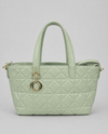 QUILTED DESIGNER INSPIRED TOTE BAG 5147 green