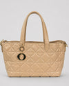 QUILTED DESIGNER INSPIRED TOTE BAG 5147 khaki