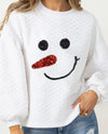 QUILTED SEQUIN SNOWMAN SWEATSHIRT 73101-F