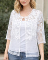 RABBIT RABBIT R1JD5703CR26 CROCHET SHRUG JACKET white