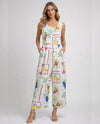 RABBIT RABBIT R1P476H46R26 FLOWERS & FRUIT CROP JUMPSUIT WHITE