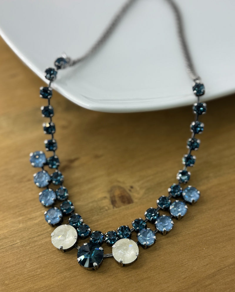 RACHEL MARIE DESIGNS QUINN NECKLACE BLUE/LINEN