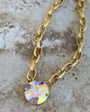 RACHEL MARIE DESIGNS ROCKFORD GOLD NECKLACE AURORA BOREALIS