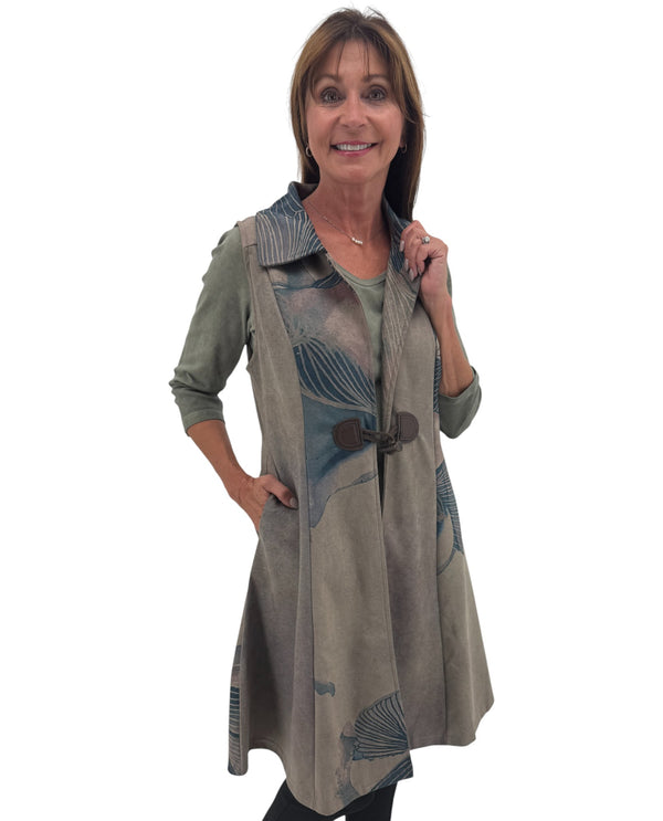 RADZOLI 24521 FAUX SUEDE LONG VEST