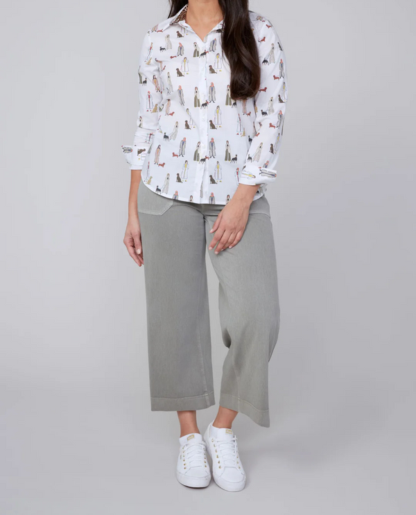 RENUAR R11006KD WIDE LEG CROP PANT TWIG