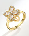 RHODIUM CZ GOLD SPINNER RING R2386 GOLD