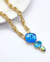 RMD CALI GOLD NECKLACE AQUA DELIGHT