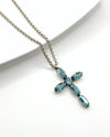 RMD FELICITY CROSS NECKLACE aqua champagne