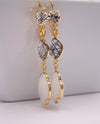 RMD GOLD NATURAL STONE DROP EARRING QUARTZ NEUTRAL