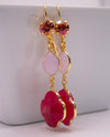 RMD GOLD NATURAL STONE DROP EARRING PARADISE PINK