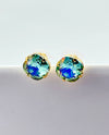 RMD GOLD SADIE POST EARRING aqua lemon