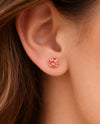 RMD JEN POST EARRING SILVER maroon ignite
