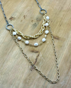 RMD LAYERATION SILVER/PEARL/GOLD NECKLACE