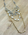 RMD LAYERATION TRI-GOLD/PEARL/GOLD NECKLACE