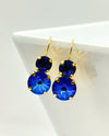 RMD LIZ LEVERBACK GOLD EARRING DK SAPPHIRE/ROYAL BLUE DELIGHT