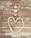 RMD MARYELLA LARGE HEART NECKLACE peachy