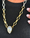 RMD PEARSHAPE MIXED METAL NECKLACE