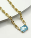 RMD REGINA GOLD MATTE NECKLACE pradise blue luxe