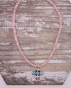 RMD ROSE QUARTZ CROSS NECKLACE