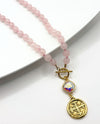 RMD SERENITY PRAYER ROSE QUARTZ NECKLACE