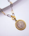 RMD TRUST IN THEE TRI-METAL COIN NECKLACE