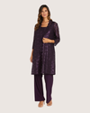 RM 1993 3 PIECE LACE JACKET/TANK/PANT SET PLUM
