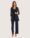 RM RICHARDS 8764 2 PIECE PANT SUIT BEAD TRIM NAVY