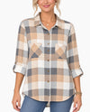 ROBERT LOUIS PL3792 PLAID HI LO SHIRT neu/gray