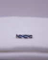 RS COVENANT 6010 CZ SAPPHIRE CRISS CROSS RING SILVER