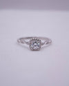 RS COVENANT 6523 CZ HALO RING SILVER