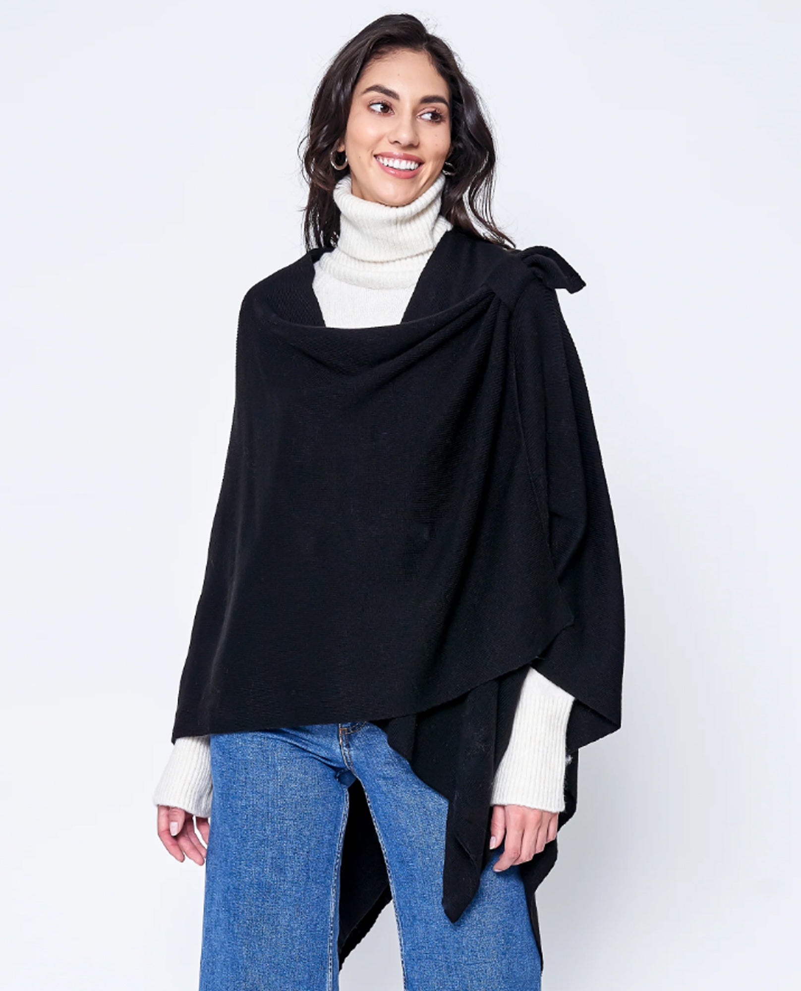 RUANA WITH SHOULDER STRAP ZCR320004 – The Clothing Cove