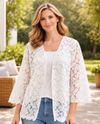 RUBY RD 44430 LACE CARDIGAN WHITE