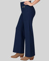 RUBY RD 51900 PETITES PULL-ON SOLID PIQUE PANT navy side