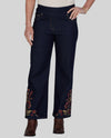 RUBY RD 51901 PETITES STRETCH DENIM PANT WITH EMBROIDERY dark indigo