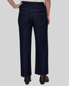 RUBY RD 51901 PETITES STRETCH DENIM PANT WITH EMBROIDERY dark indigo back