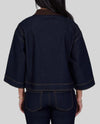 RUBY RD 51931 PETITES STRETCH DENIM JACKET dark indigo back