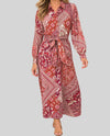 RUBY RD 51981 PETITES VICTORIAN PATCHWORK PONTE DRESS red multi