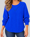 RUBY RD 61961 PETITES CABLE CHENILLE PULLOVER SWEATER lapis