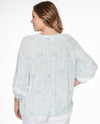 RUBY RD 74773 FLORAL PEASANT TOP seafoam