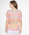 RUBY RD 75772 FLORAL DAMASK PRINT KNIT TOP orange