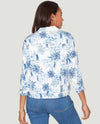 RUBY RD 76730 TOILE PRINT TENCEL DENIM JACKET blue
