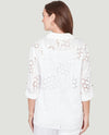 RUBY RD 76746 EYELET BUTTON FRONT TOP white