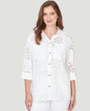 RUBY RD 76746 EYELET BUTTON FRONT TOP white