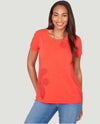 RUBY RD 76756 COTTON SHORT SLEEVE TOP WITH LACE RED