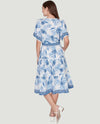 RUBY RD 76780 TOILE BORDER PRINT VOILE DRESS blue