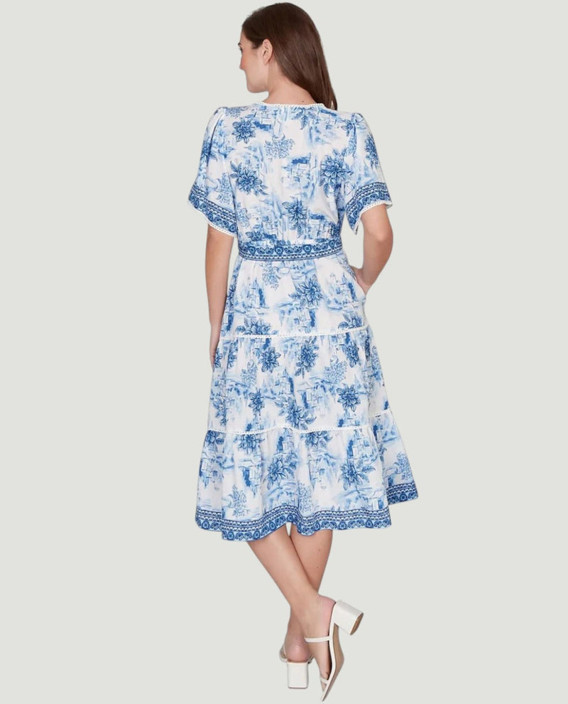 Ruby Rd Dresses RUBY RD TOILE BORDER PRINT VOILE DRESS | Blue Print Dress Spring Event ...